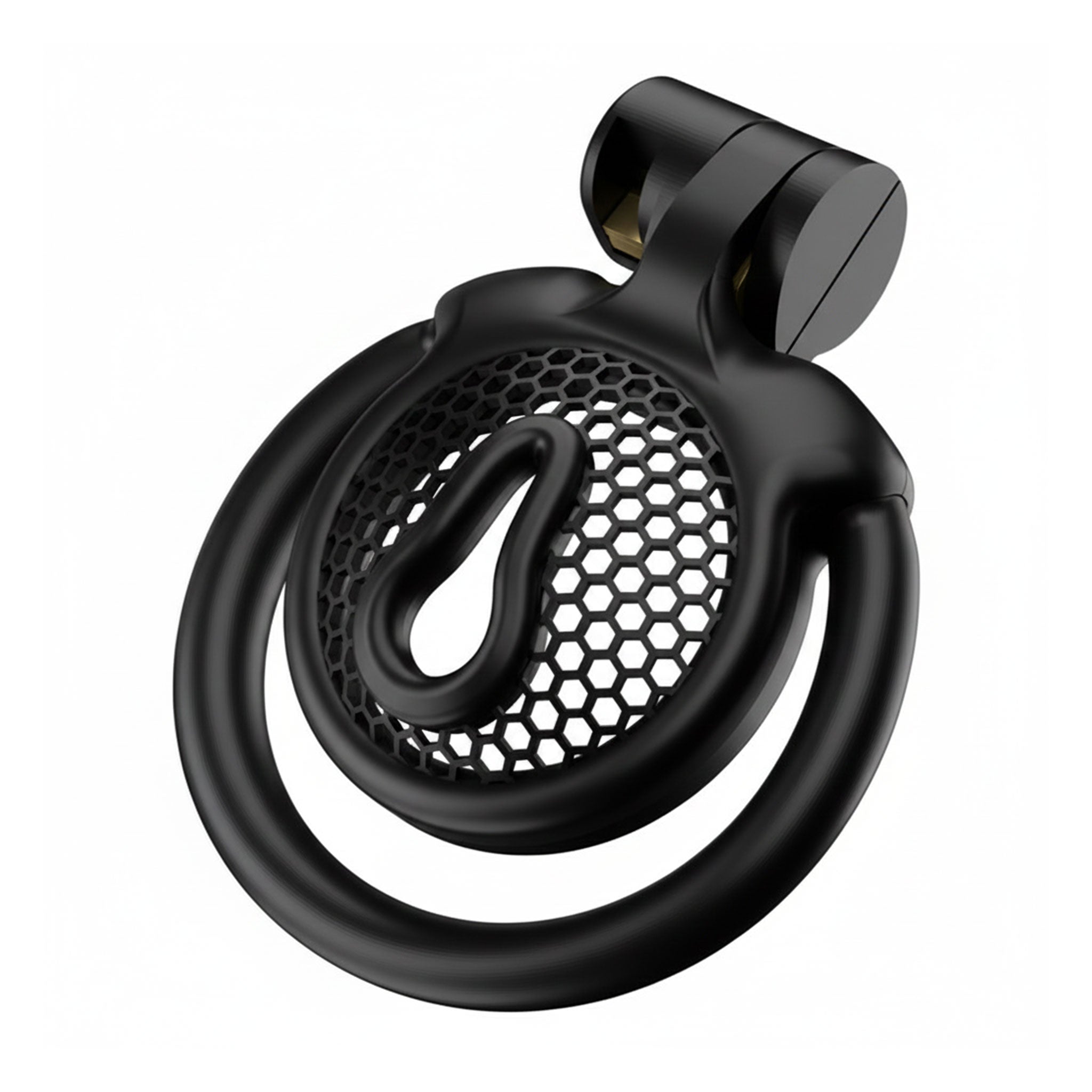 Nylon nylon-resin plastic accessories chastity male-chastity cock cage cock-cage shield-cage cockring cock-ring ring arched-cockring cock&ball cock-and-ball cnb locking lockable magic-lock hexagonal honeycomb honey-comb 3d mini miniature smooth sturdy durable comfortable compact sleek lightweight breathable ergonomic bondage bdsm kink kinky kinky-play kinky-toys adult-toys male masculine masc mens menswear guys dudes femboy fem-boy black