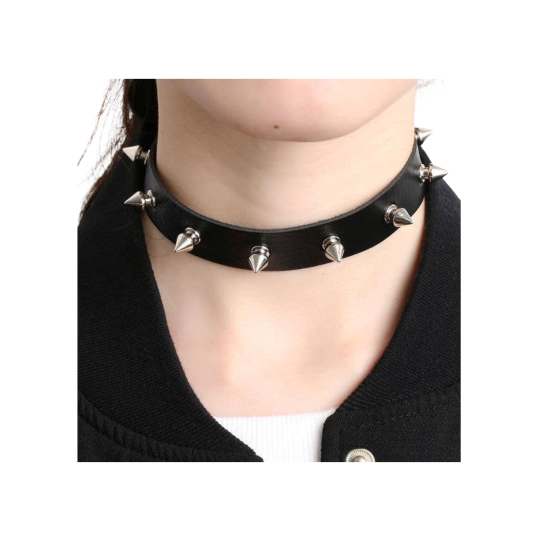 4 inch wide punk goth spiked collar adjustable buckle fetish jewelry accessory