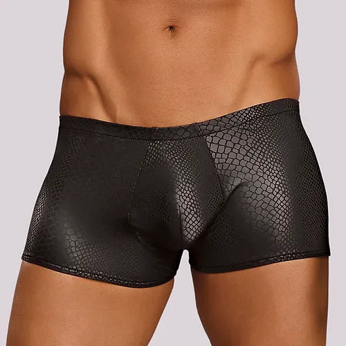 Black Cobra Print Spandex Briefs