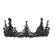 Black gothic crown, ornate gothic black crown, gothic headpiece with intricate details, fetish gothic crown, black crown for themed events, gothic accessories, 14.5" inner diameter