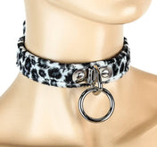 FUZZY LEOPARD BONDAGE CHOKER
