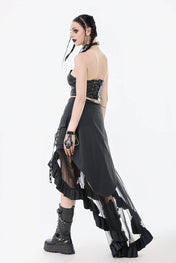 Metal Studded Skirt w/ Mesh Tail