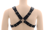 Halford Style Studded X-Cross PVC Vegan Chest Harness