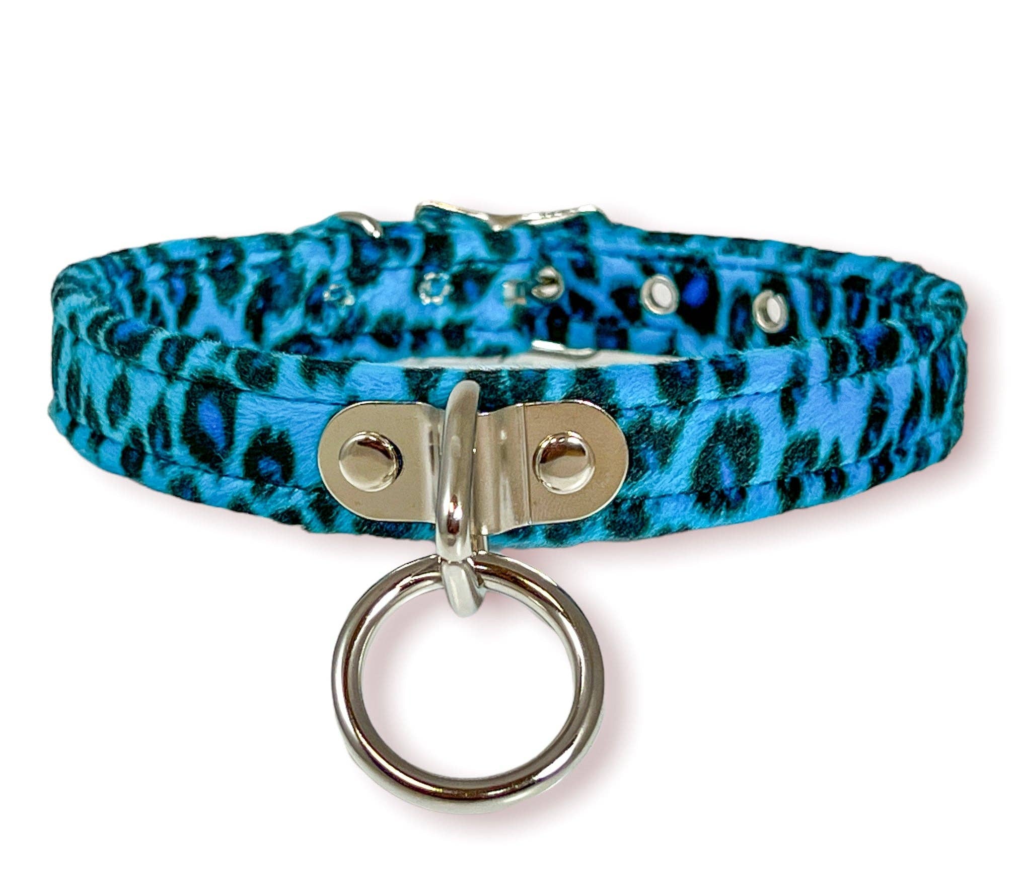 FUZZY LEOPARD BONDAGE CHOKER