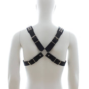 Halford Style Studded X-Cross PVC Vegan Chest Harness