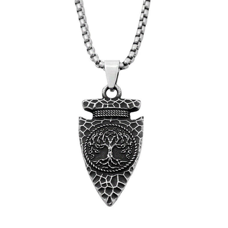 Viking Tree of Life Pendant Necklace Stainless Steel