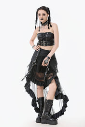 Metal Studded Skirt w/ Mesh Tail