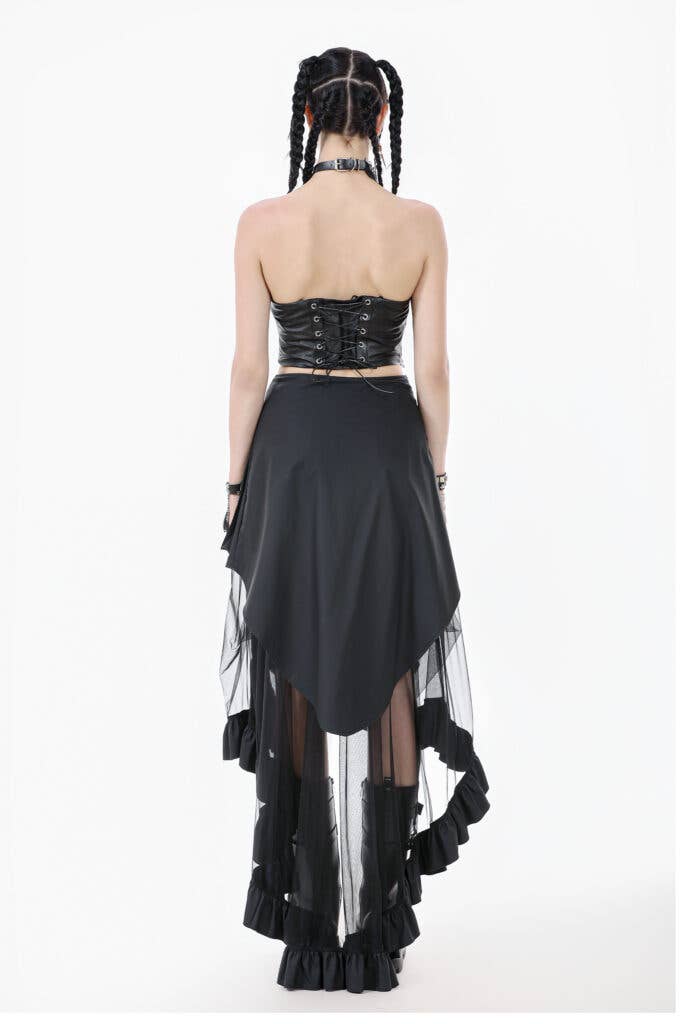 Metal Studded Skirt w/ Mesh Tail
