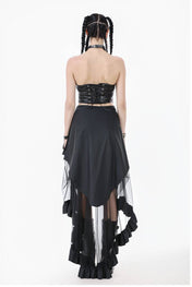 Metal Studded Skirt w/ Mesh Tail