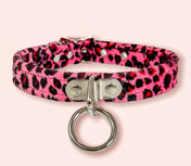 FUZZY LEOPARD BONDAGE CHOKER