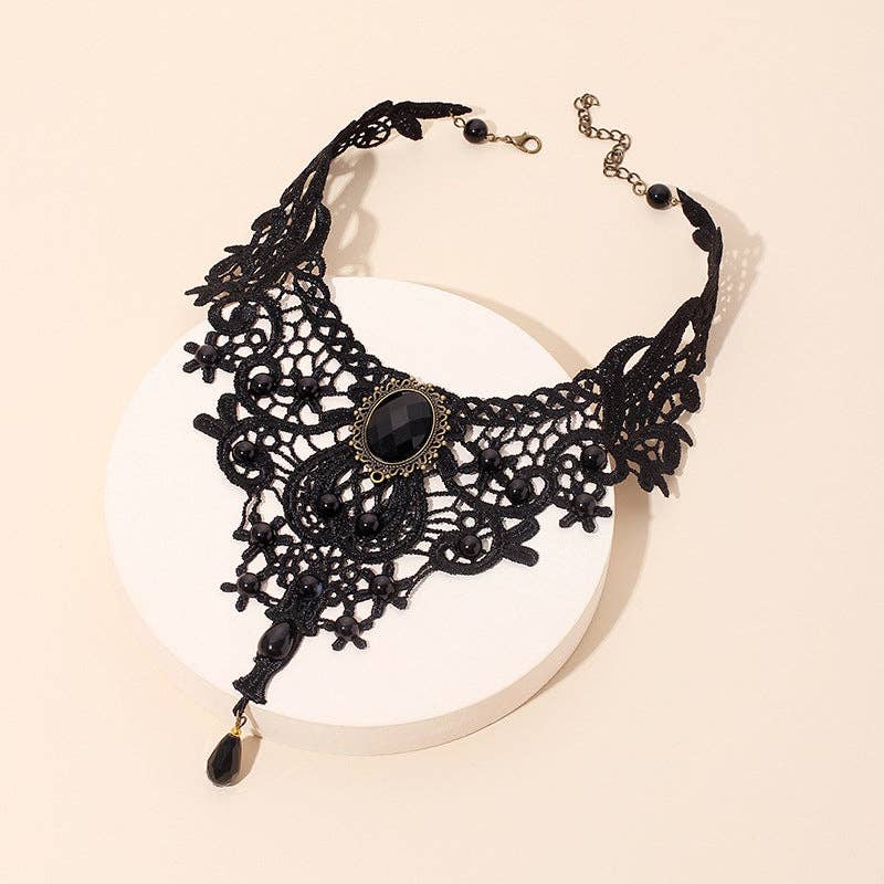 Gothic Lace Choker Collar Necklace for Women