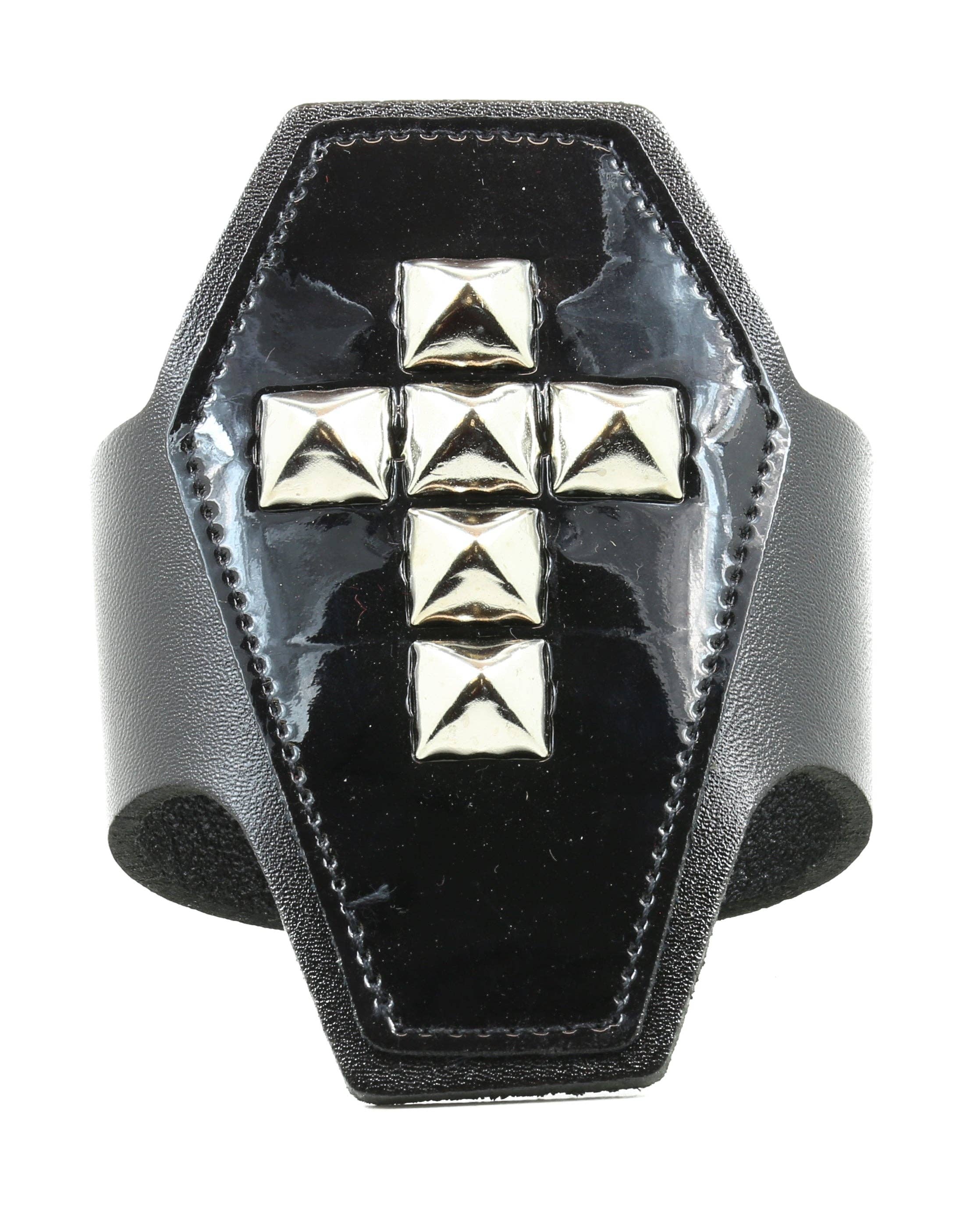 Black Coffin Bracelet w/ Pyramid Studs