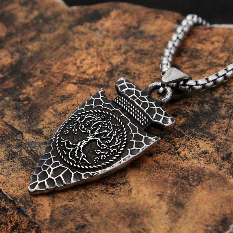 Viking Tree of Life Pendant Necklace Stainless Steel