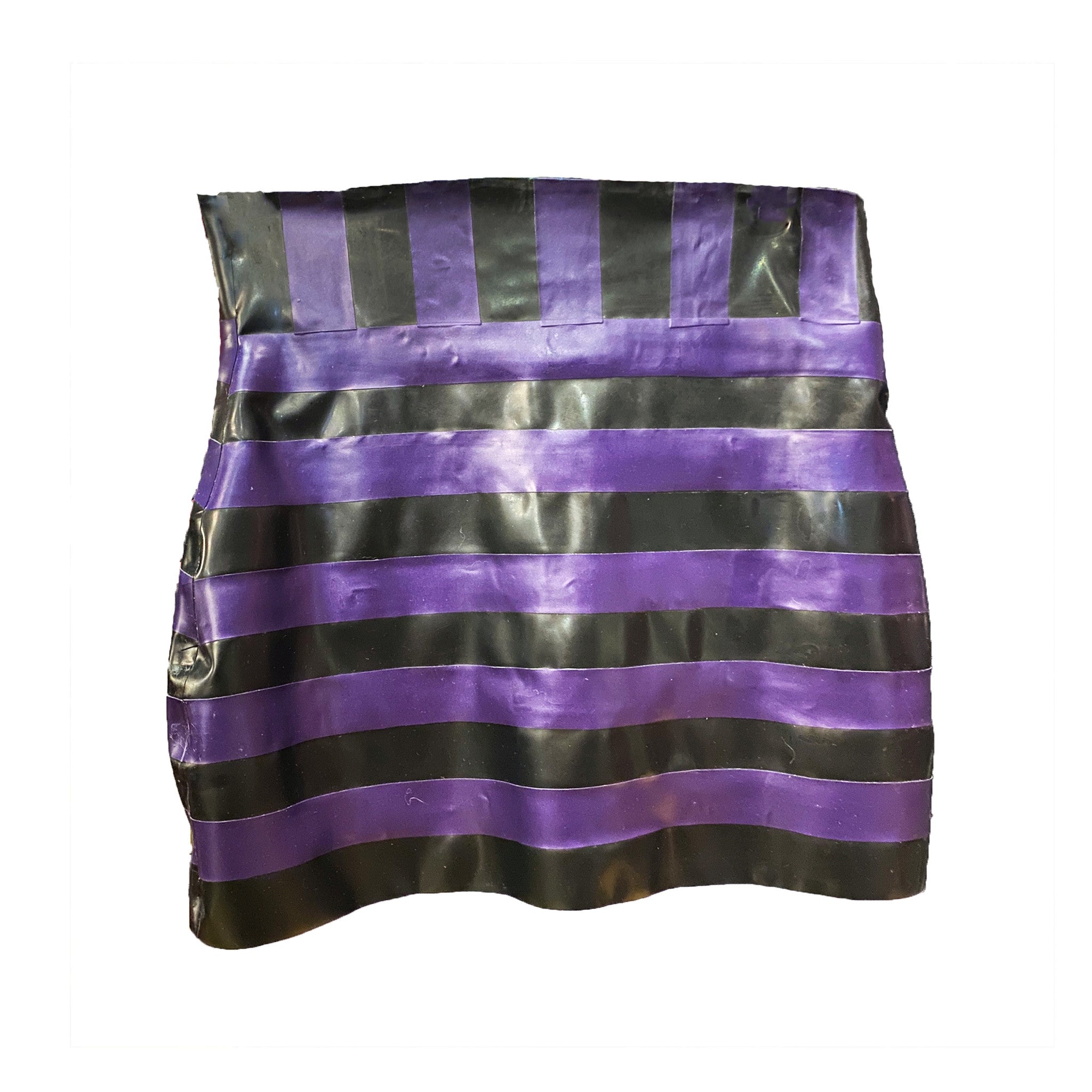 Latex Striped Mini Skirt