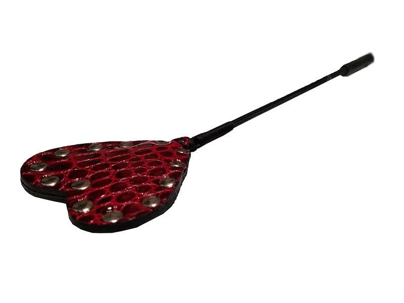 Exotic Leather Heart Riding Crop