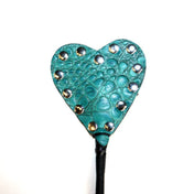 Exotic Leather Heart Riding Crop