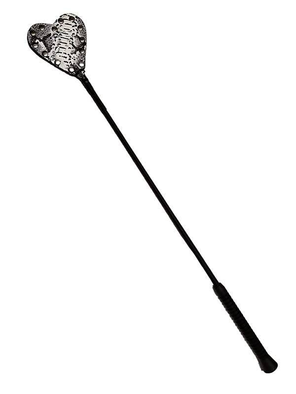 Exotic Leather Heart Riding Crop