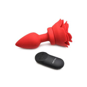 Silicone Vibrating Rose Anal Plug with Remote Control