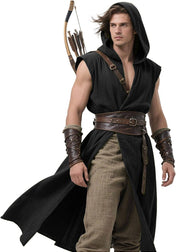 Men's Viking Hooded Sleeveless Coat