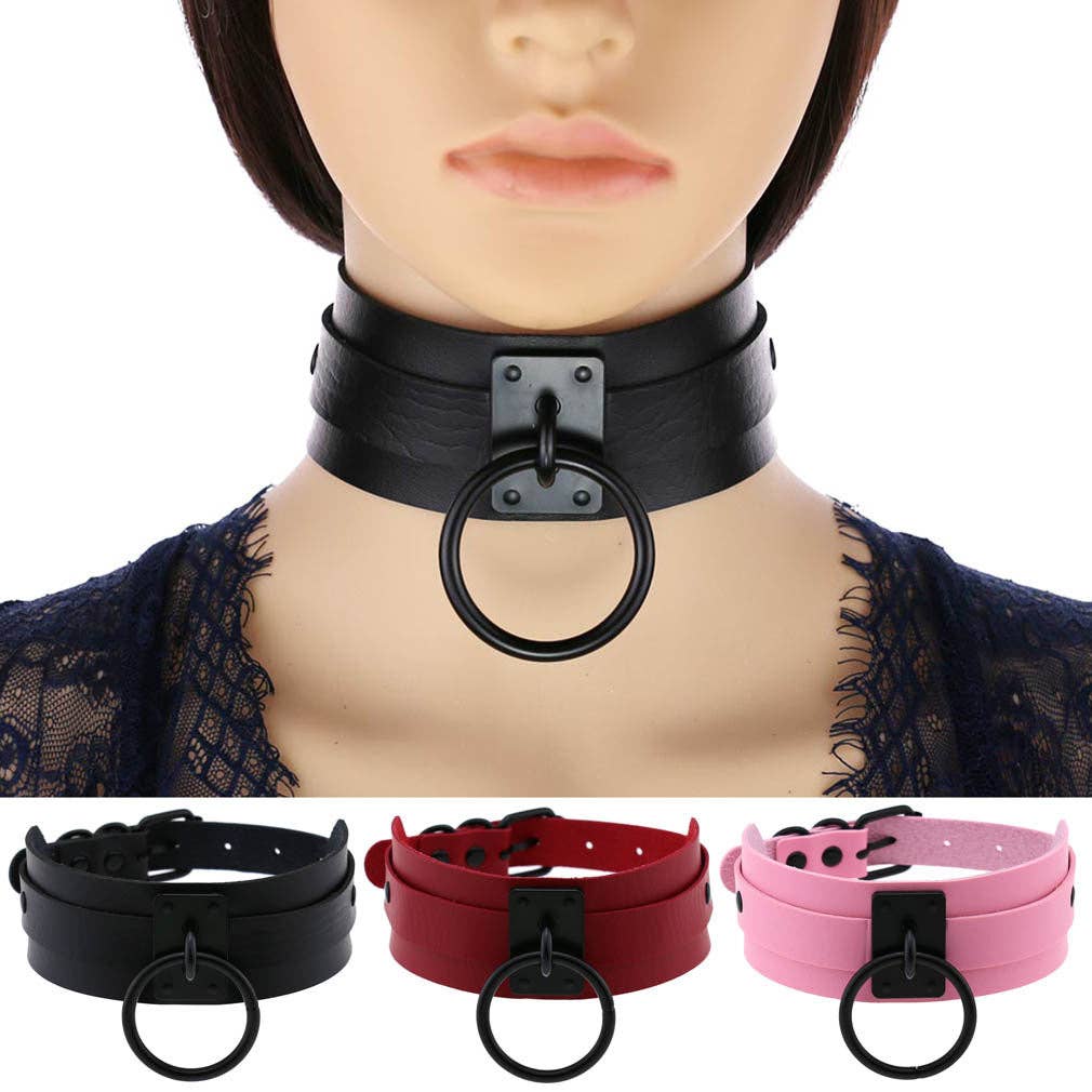 PU Leather Choker w/ Large O-Ring