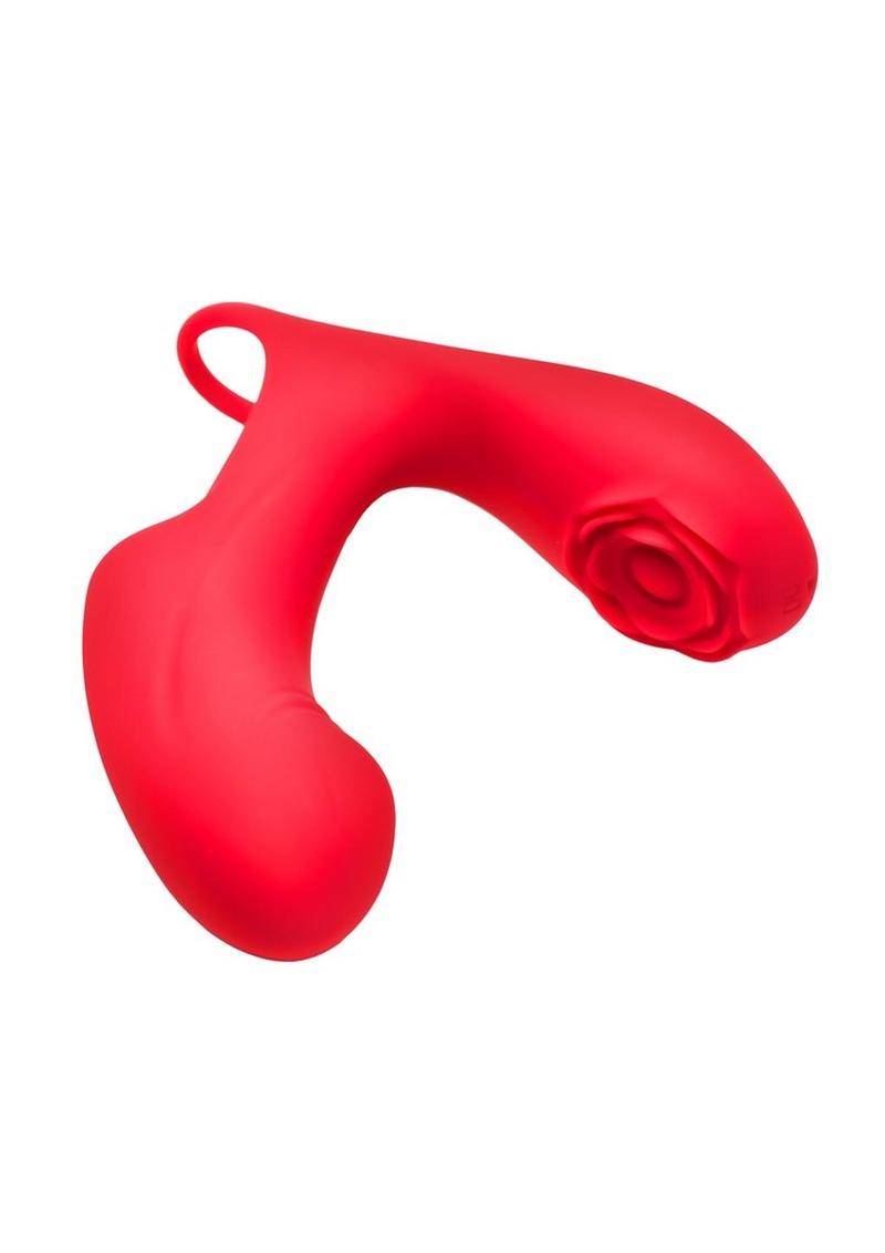 Rose Pulsing Silicone Finger G-spot Vibrator - Red