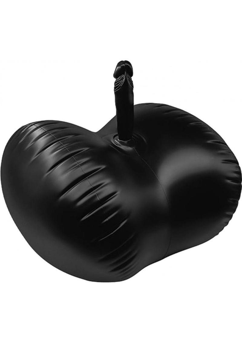 Dildo and Foot Pump Inflatable Cushion - Black