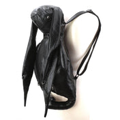 Vinyl bunny rabbit backpack long pierced ears goth kawaii black