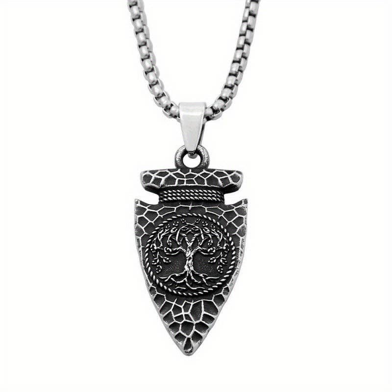 Viking Tree of Life Pendant Necklace Stainless Steel