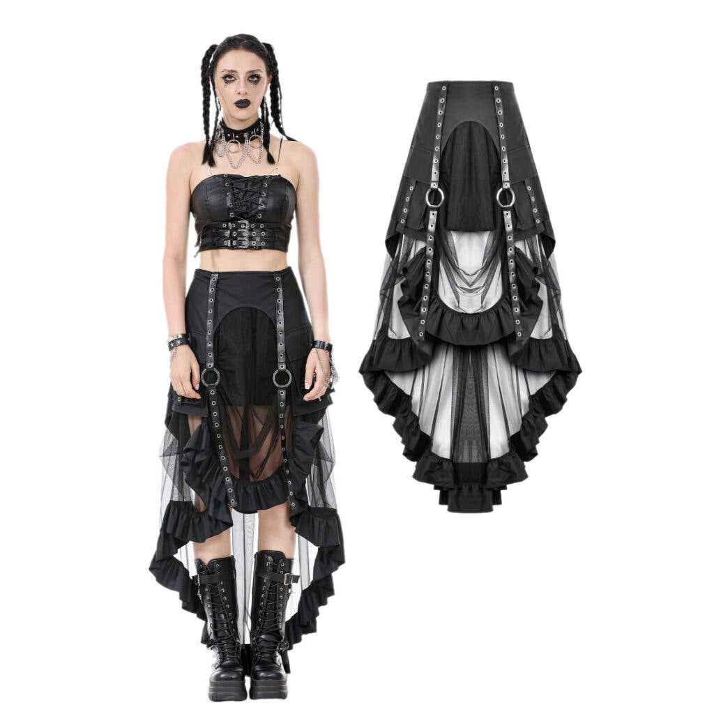 Metal Studded Skirt w/ Mesh Tail