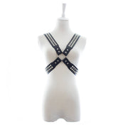 Halford Style Studded X-Cross PVC Vegan Chest Harness