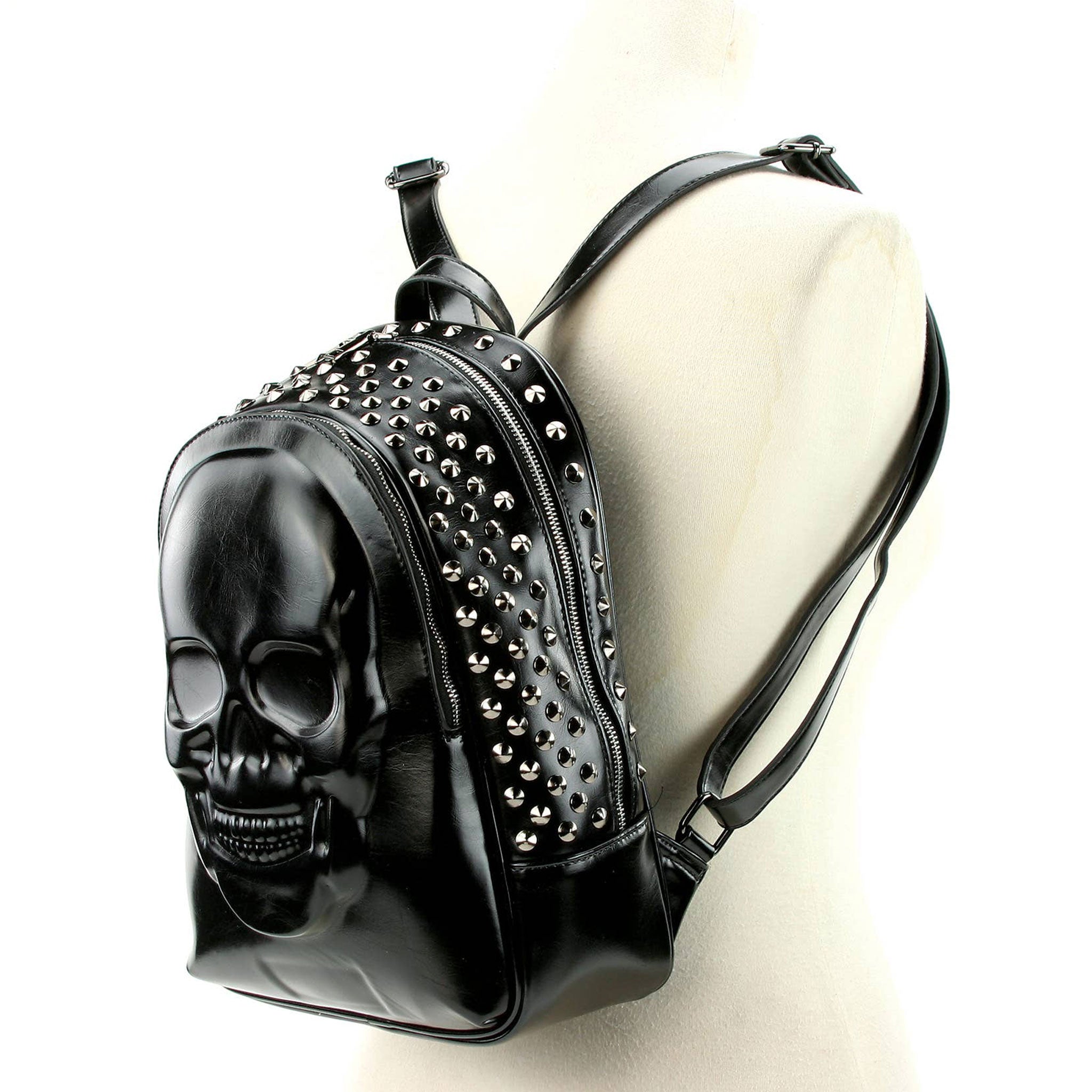 Skull Embossed Backpack