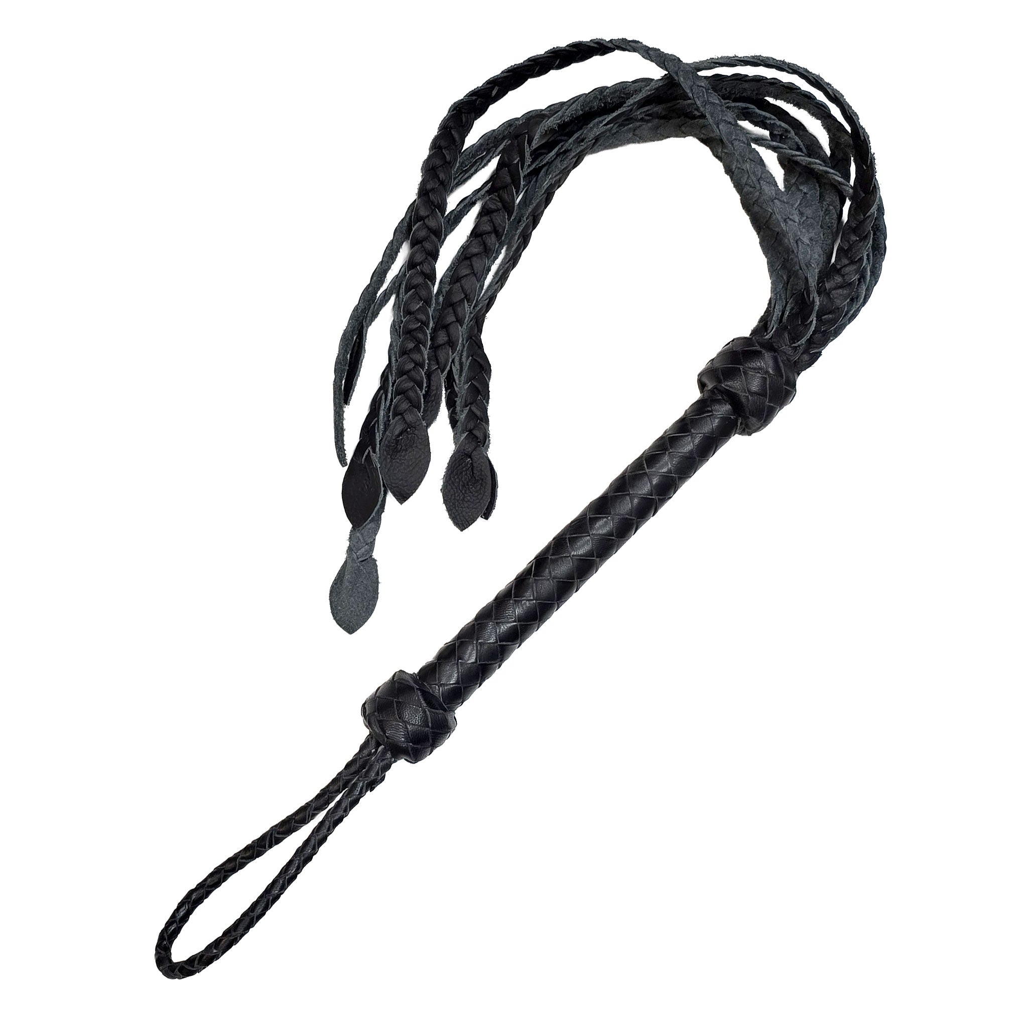 Leather genuine-leather cowhide-leather coach-leather accessories whip flogger braided-falls slapper-tips bedroom-weapons bdsm bondage bondage-toys sadism masochism sadomasochism fetish kink kinky kinky-play impact impact-play impact-toys spanking punishment discipline adult-toys black