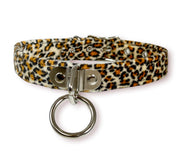 FUZZY LEOPARD BONDAGE CHOKER