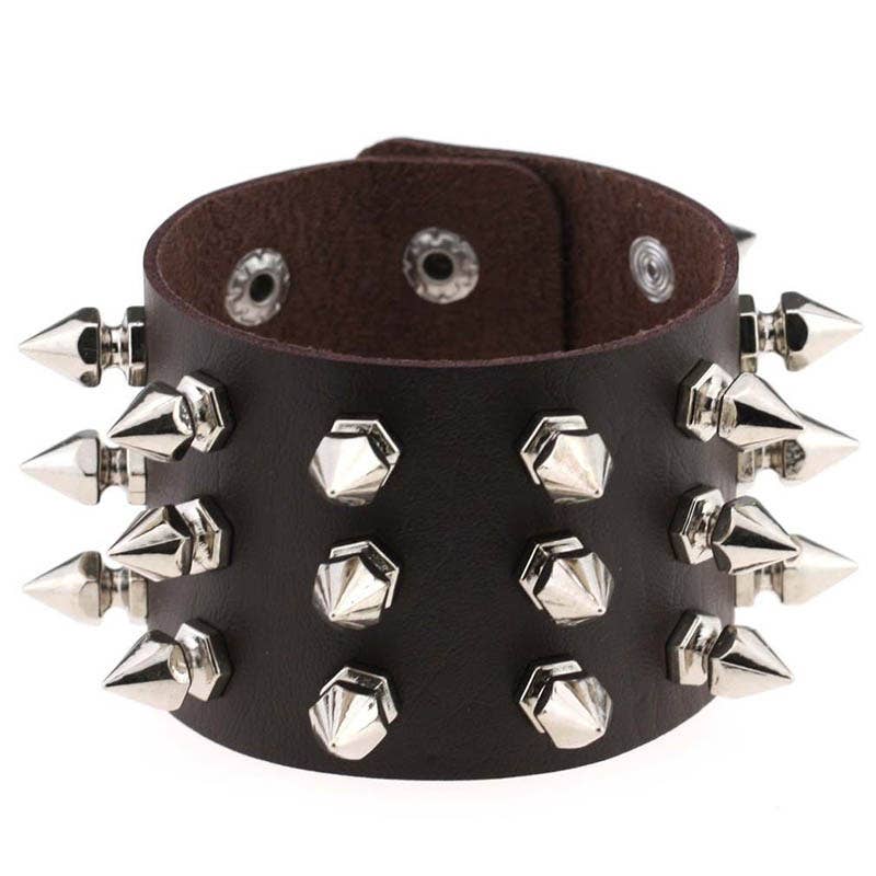 Gothic Punk Stud PU Bracelet