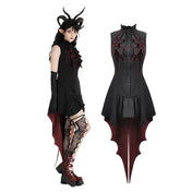 Little Devil Ruffled Bat Tail Sleeveless Dress