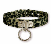 FUZZY LEOPARD BONDAGE CHOKER