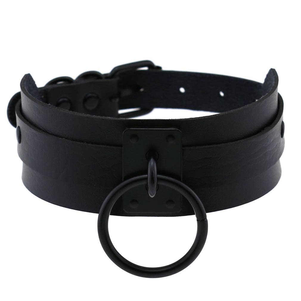 PU Leather Choker w/ Large O-Ring