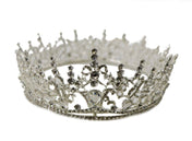 Metal Silver Crown w/ Clear Gemstones