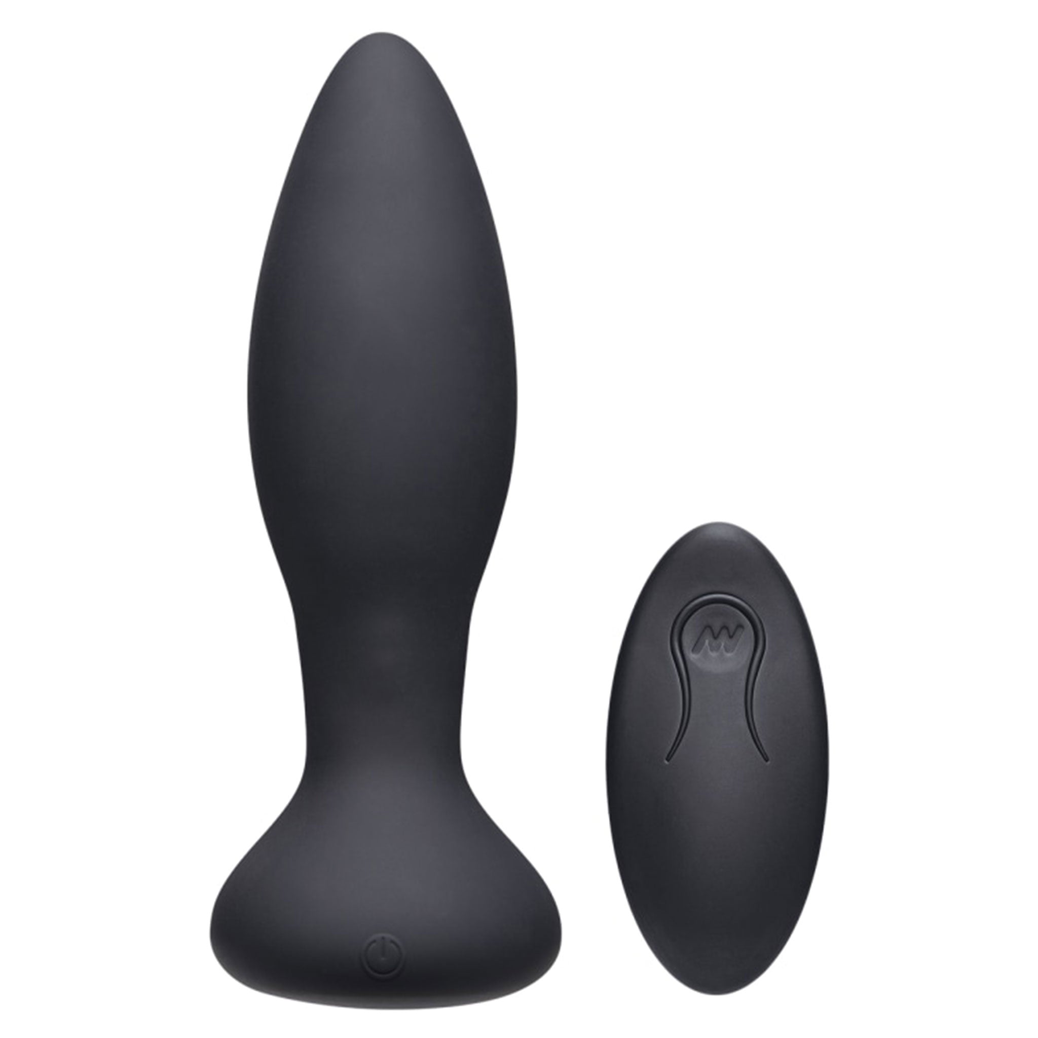 Silicone non-porous ABS-plastic hypoallergenic odorless phthalate-free body-safe accessories anal anal-toys vibrating vibe vibration vibrating flared-base tapered-tip wireless-remote remote-control battery-powered AAA-battery usb-rechargeable water-resistant filling fullness warming body-temperature adult-toys unisex black