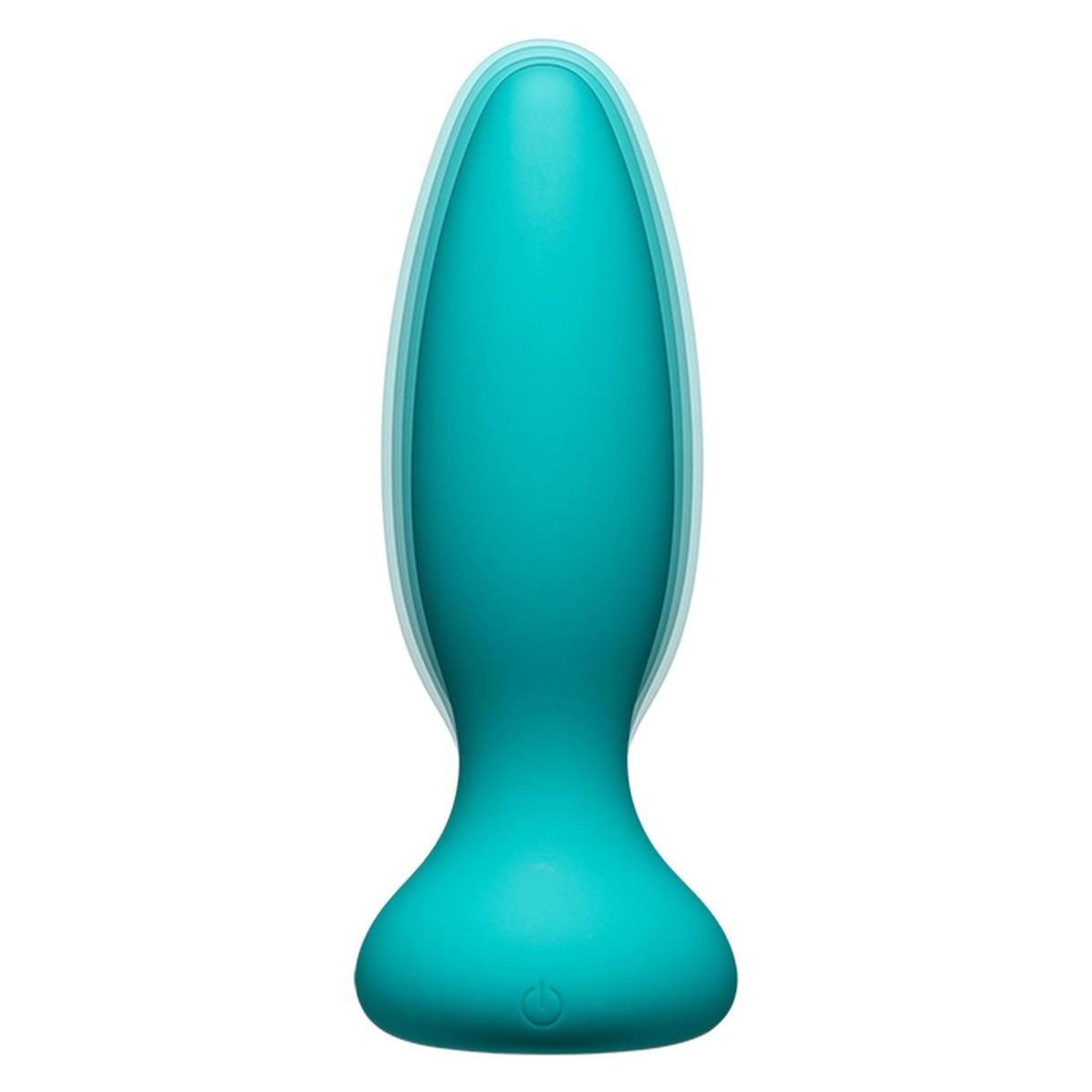 Silicone non-porous ABS-plastic hypoallergenic odorless phthalate-free body-safe accessories anal anal-toys vibrating vibe vibration vibrating flared-base tapered-tip wireless-remote remote-control battery-powered AAA-battery usb-rechargeable water-resistant filling fullness warming body-temperature adult-toys unisex teal
