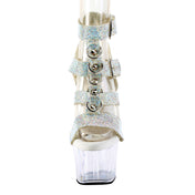 Rhinestone T-Strap Clear Platform Sandal