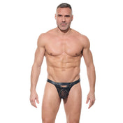 afterlight men's harness z-shaped straps metal studded waistband ring fetishwear bondage accessory kinky menswear muscle fit fetish factory