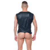 afterlight men's muscle shirt wetlook sleeveless oval chest cut out crewneck fetishwear shiny top men's bold kink fashion clubwear fetish factory