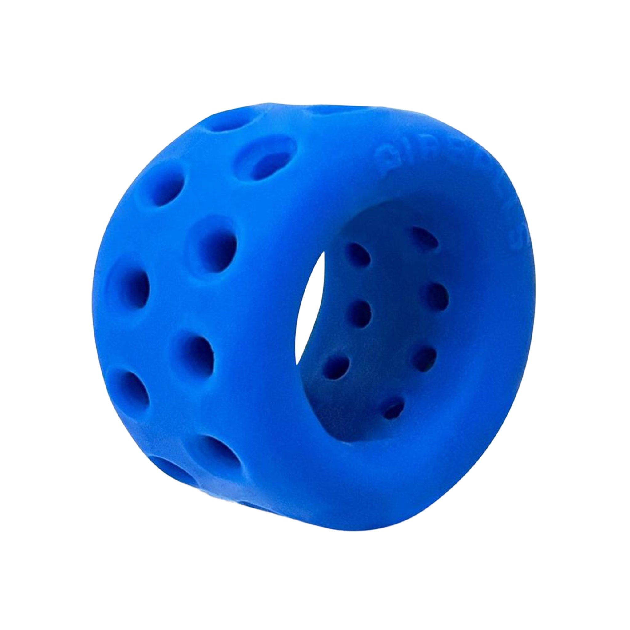 TPR silicone blend ball stretcher ball-stretcher ballstretcher cock ring cockring cock-ring cnb cock&ball cock-and-ball non-vibe non-vibrating vented waffle lightweight drainage breathable stretchy ergo-dip ergonomic adult-toys blue
