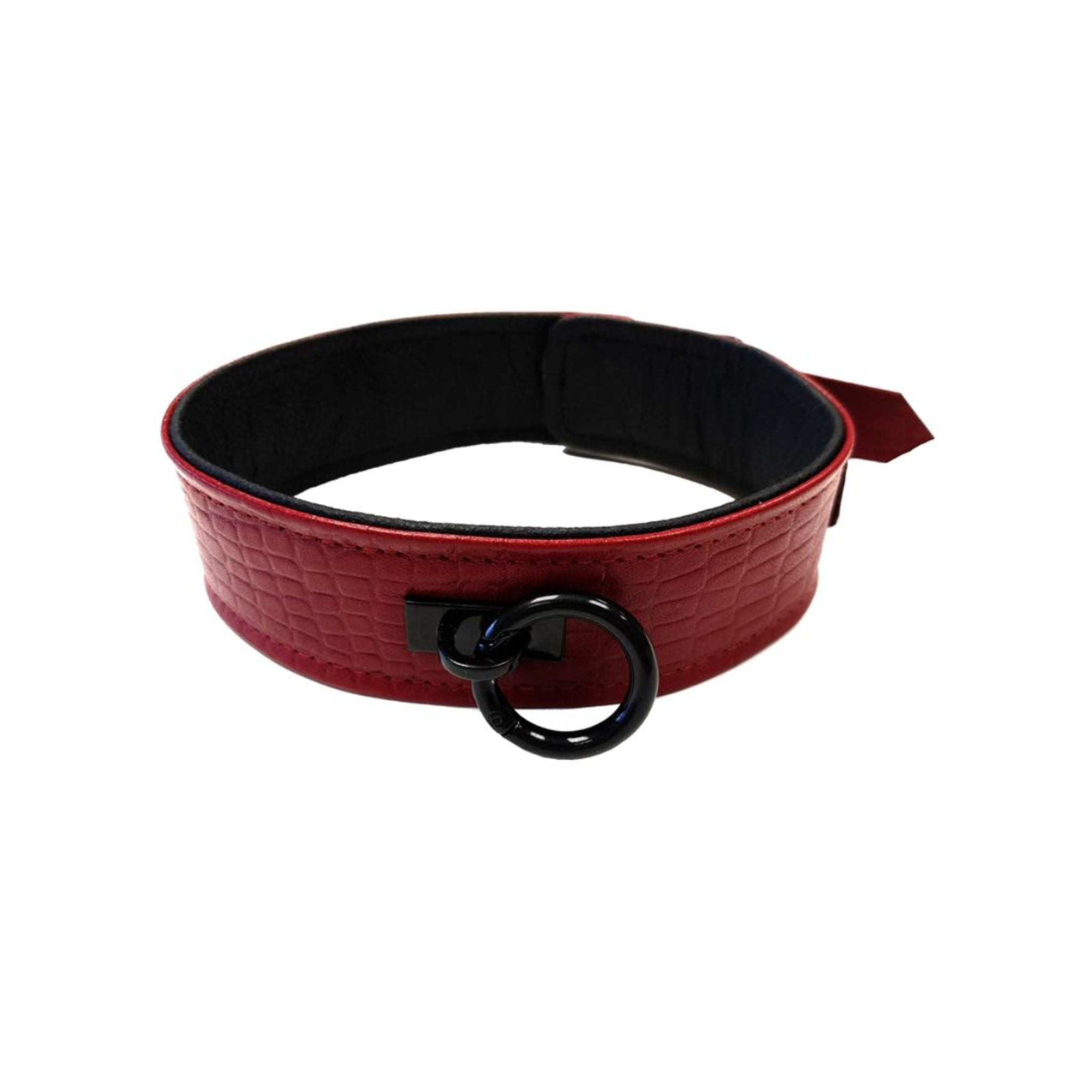 anaconda leather adjustable collar burgundy suede leather collar removable o ring steel buckle adjustable fit gothic accessory adult fashion edgy collar alternative style
