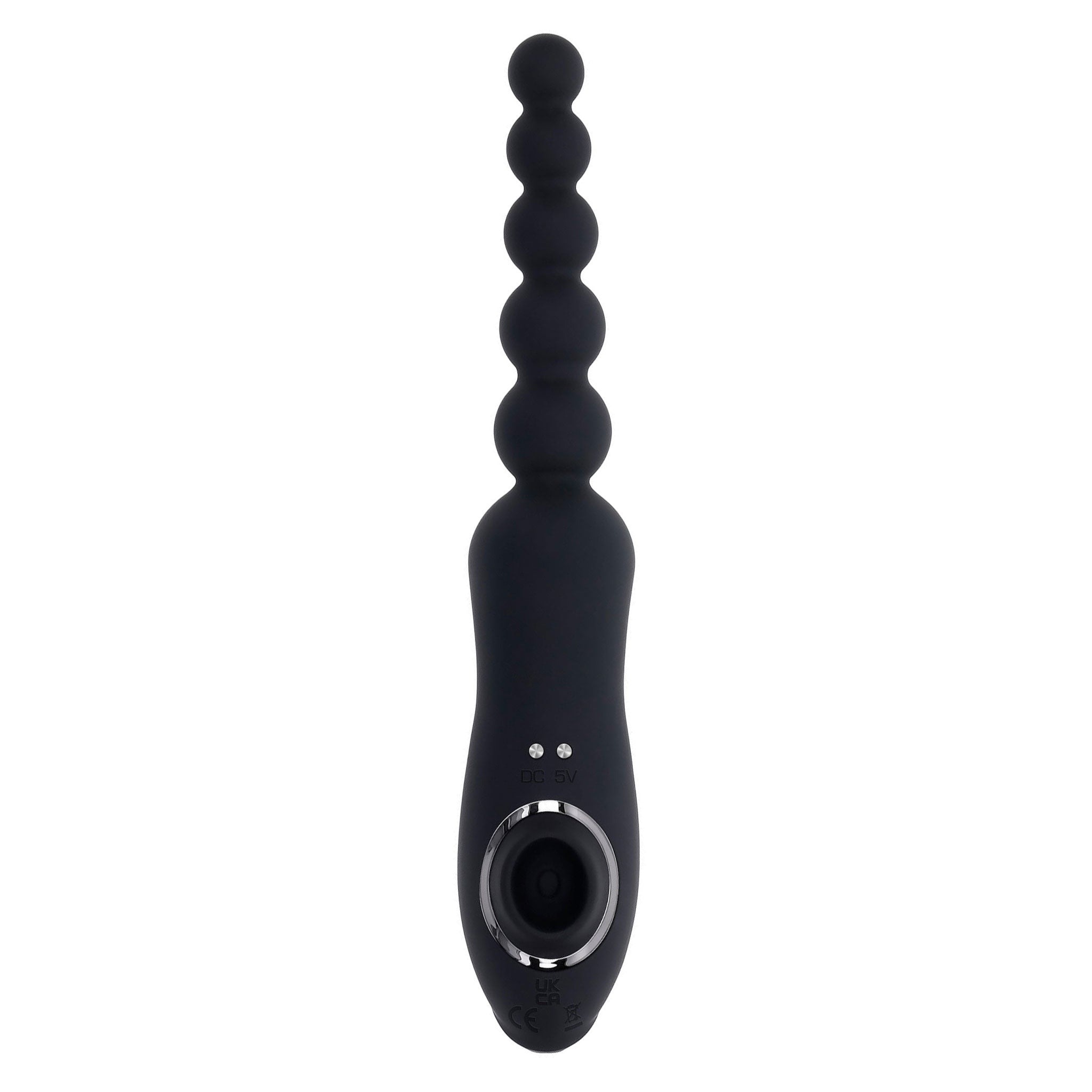 Silicone body-safe vibrator vibrating vibration vibe wand massager multifunctional turbo turbo-mode double-sided dual-ended anal-beads beaded-shaft anal-play butt-play butt-stuff anal-vibe clit clitoral clitoris stim stimulator stimulation sucker sucking suction splashproof usb-rechargeable magnetic-usb adult-toys black