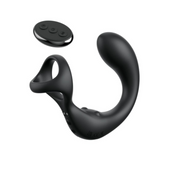 Black P-spot stimulator, vibrating anal plug, perineum stimulator, rechargeable.
