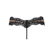 animal print lace trim g-string panty seamless microfiber cotton liner sexy thong Fetish Factory lingerie underwear women


