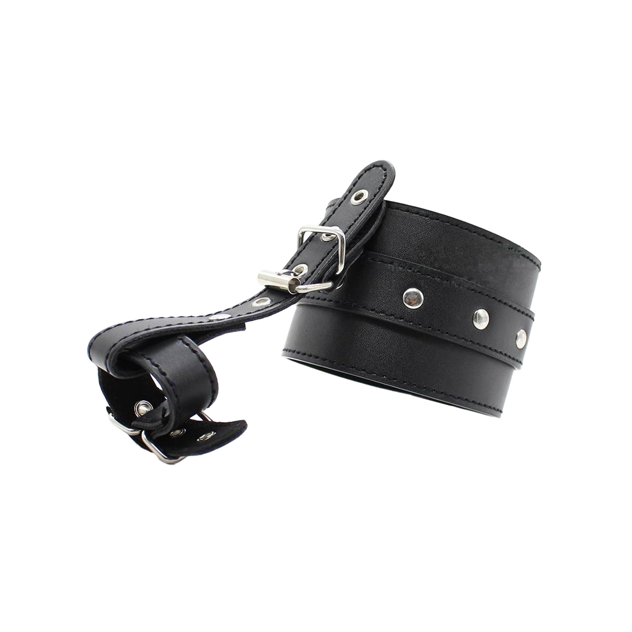 Leather faux-leather lightweight accessories restraint cuff ankle ankle-cuff toes toe-restraint ankle-restraints locking lockable adjustable binding bondage bdsm bdsm-gear kink kinky kinky-play adult-toys black