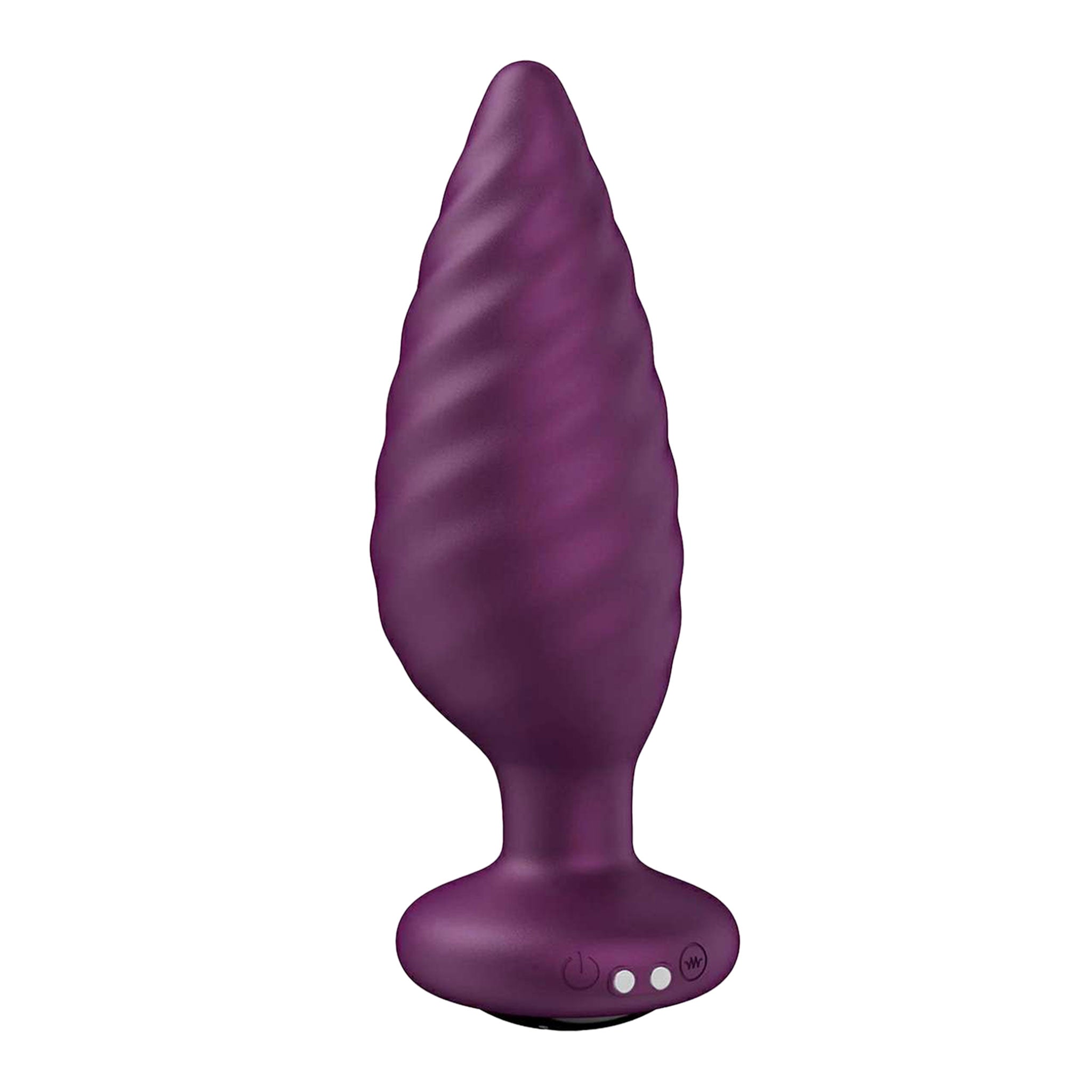 Silicone ABS plastic anal butt plug vibe vibrator vibrating vibration waterproof twisting unique grooves app-controlled tapered tip asymmetrical adult-toys analgasm purple